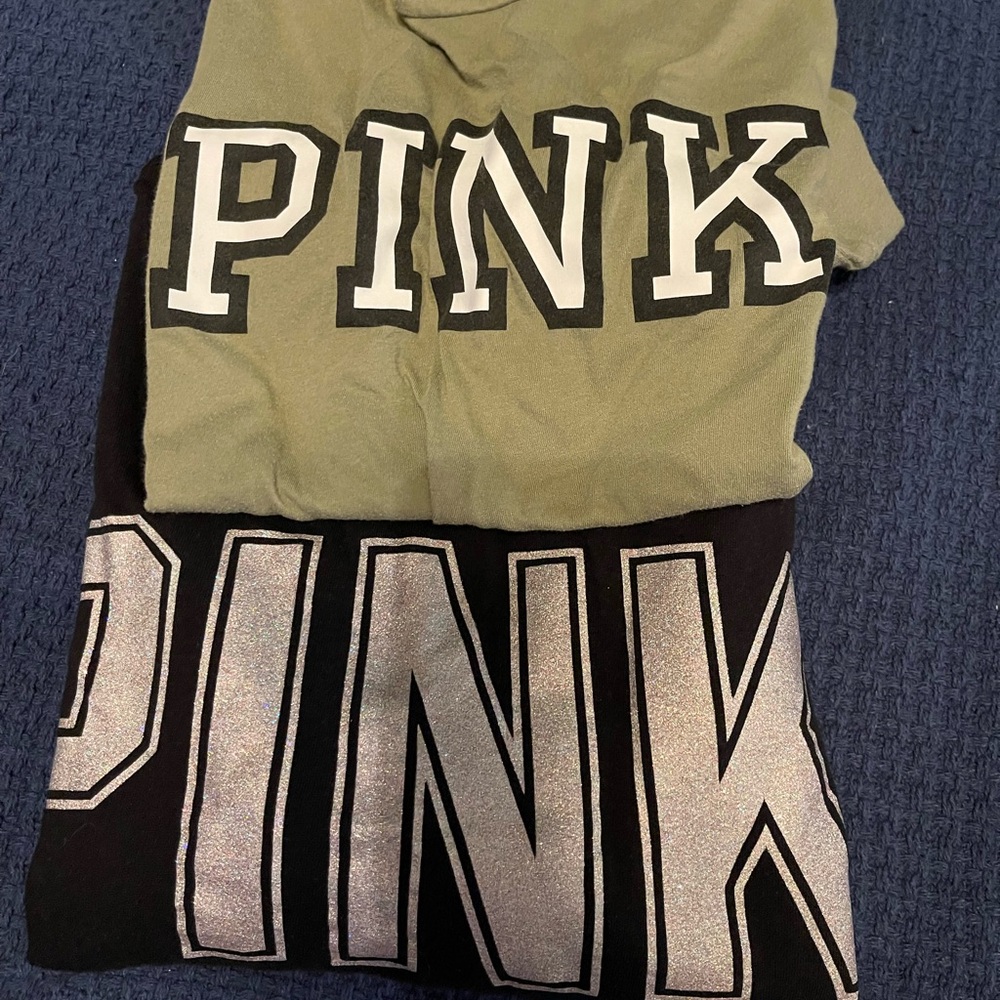 VS PINK long sleeve tee & sweatshirt bundle